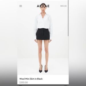Aexae NWT 100% wool mini skirt